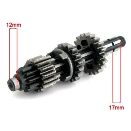 Pit bike Gear - main shaft YX - 154mm ø12mm ø17mm Dirt Bike Mini Moto Cross