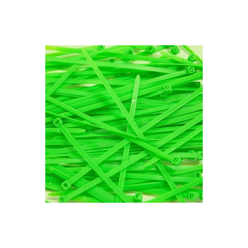 Collier de Serrage - 2.5x200mm - Vert Fluo