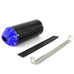 Exhaust muffler CNC - Black / Blue ø28mm