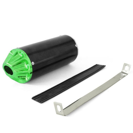 Exhaust muffler CNC - Black / Green - ø28mm